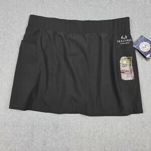 Realtree Skort Womens Size XL (16-18) Black Pockets UPF50 NEW with Tag